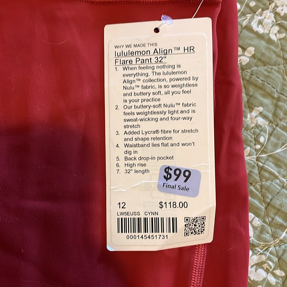 NWT Lululemon Align HR Flare Pants 32 in - Picture 2 of 2